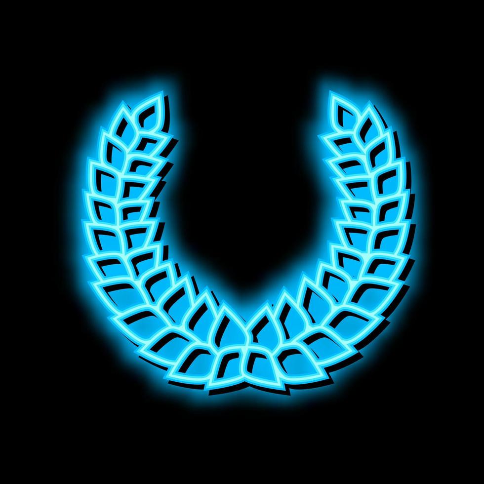 laurel wreath ancient rome neon glow icon illustration vector