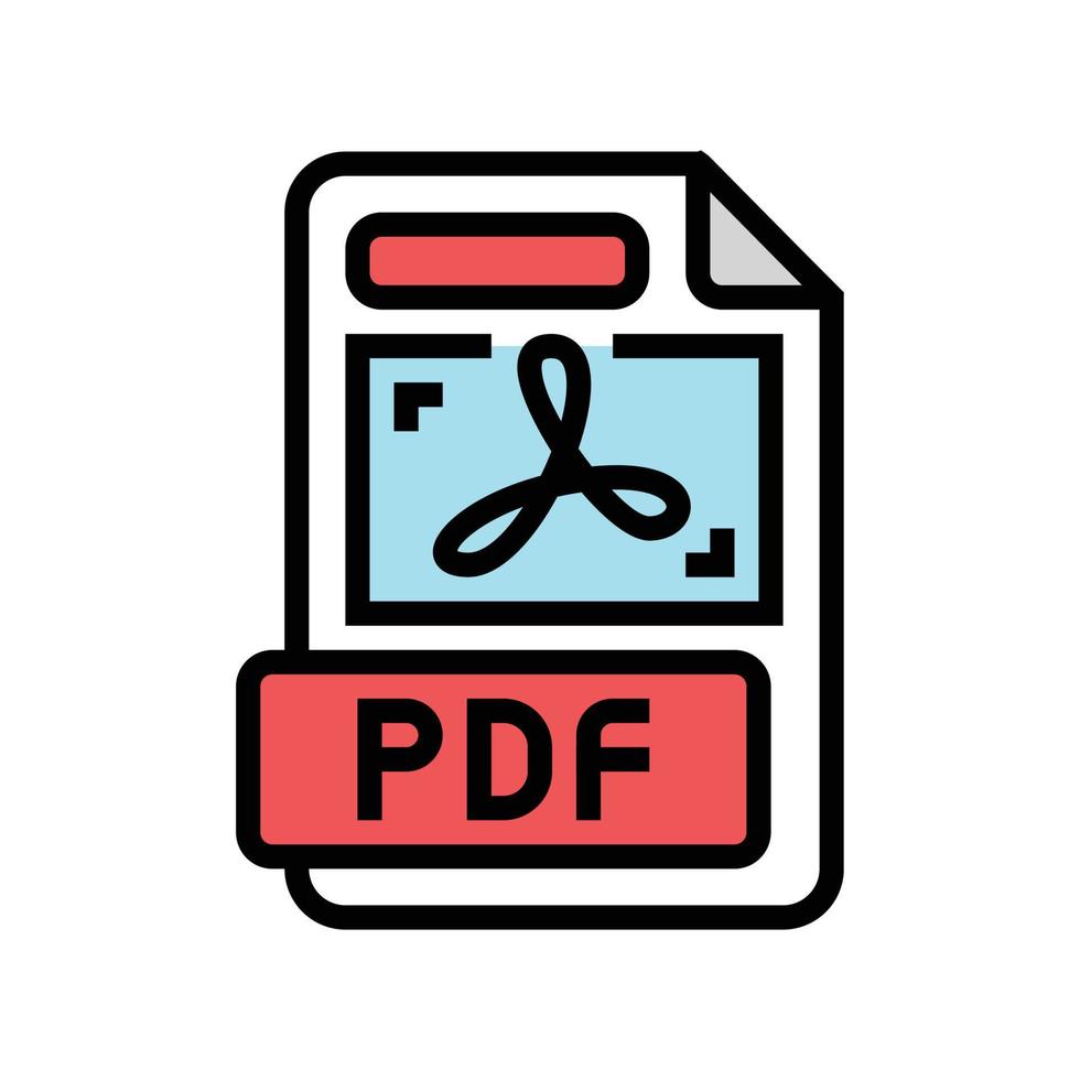 pdf file format document color icon vector illustration