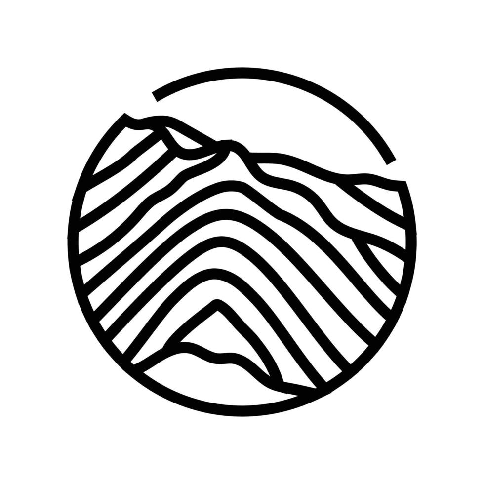 camping mountain landscape line icon vector illustration