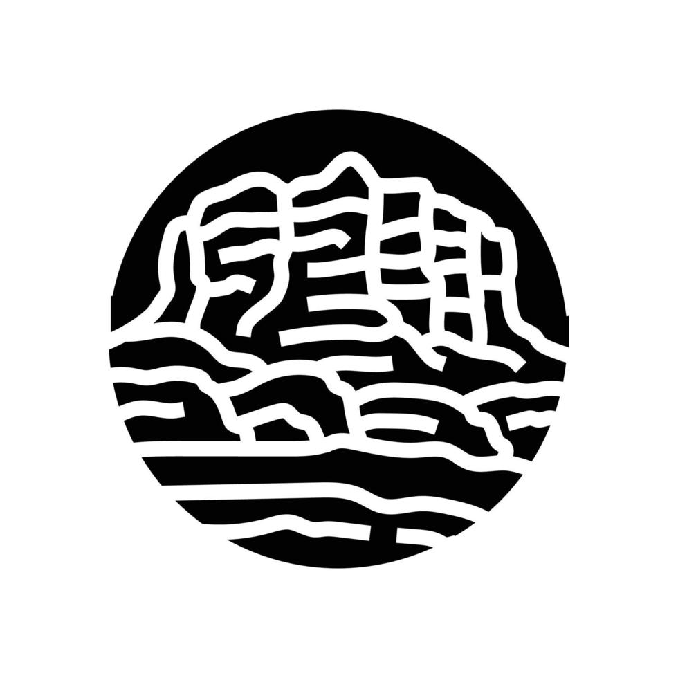 landscape mountain glyph icon vector illustration