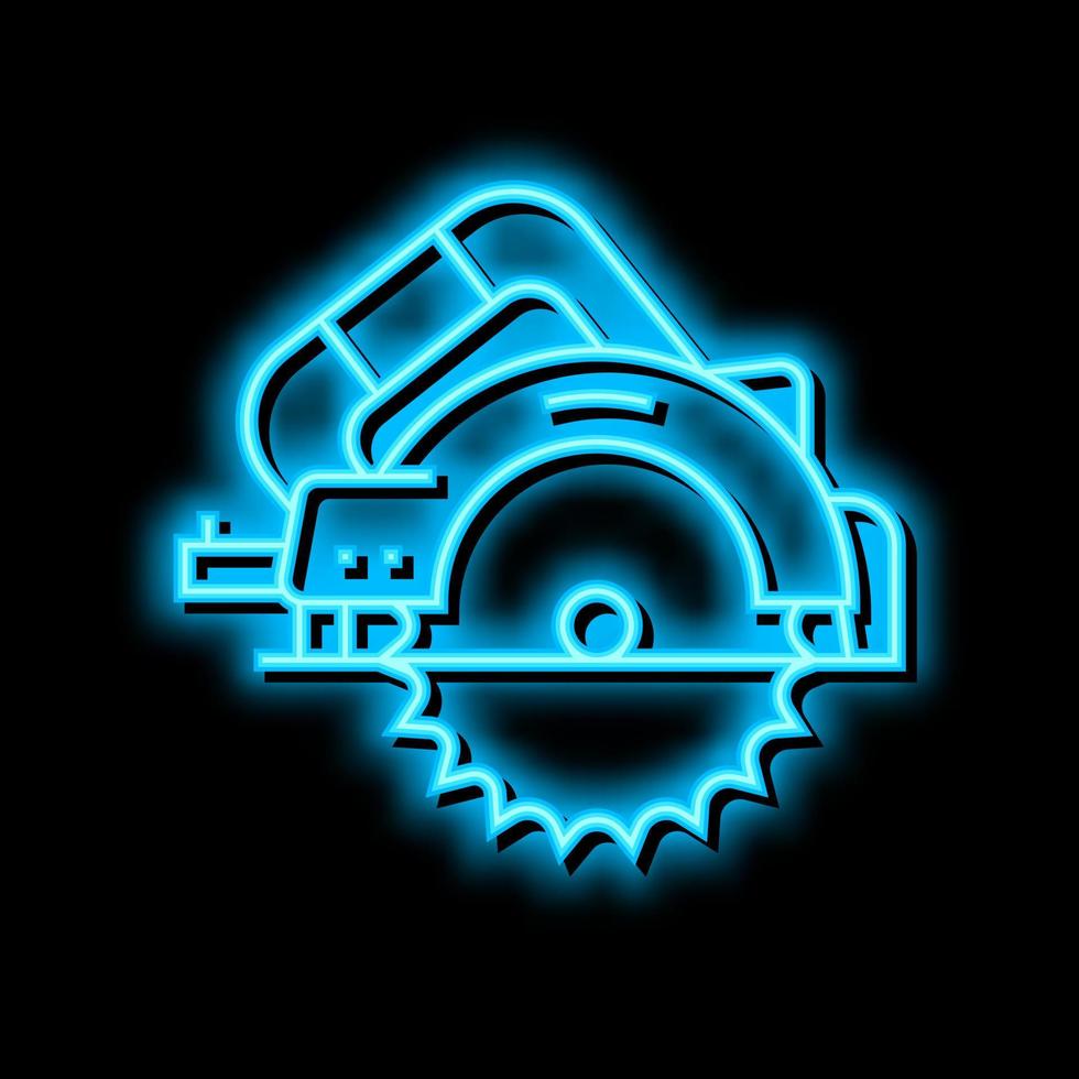 circular saw tool neon glow icon illustration vector