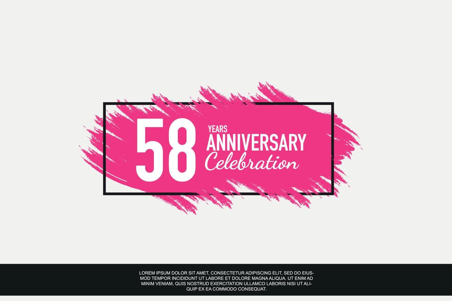 58 año aniversario celebracion vector rosado diseño en negro marco en blanco antecedentes resumen ilustración logo