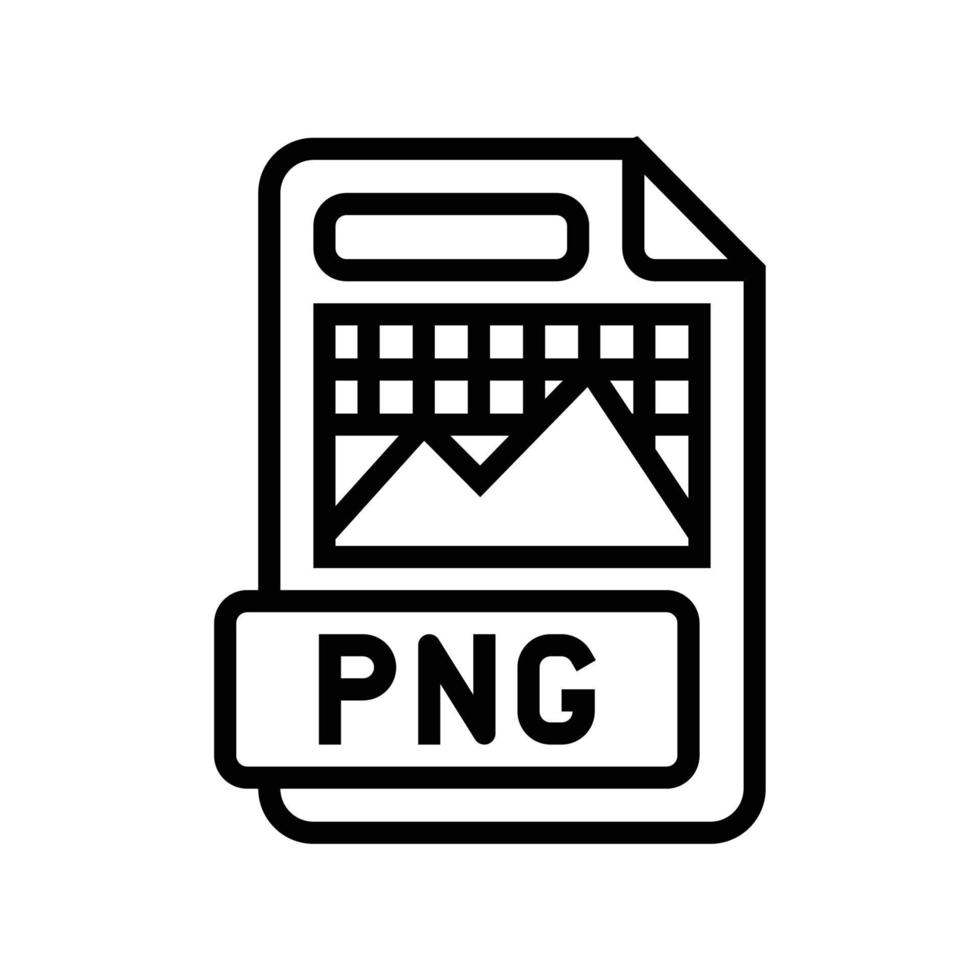 png file format document line icon vector illustration