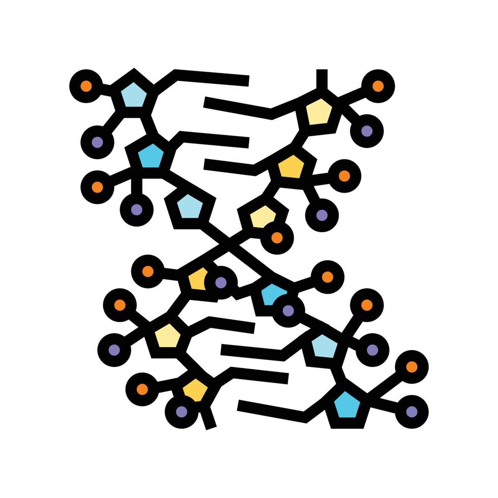 gene molecular structure color icon vector illustration