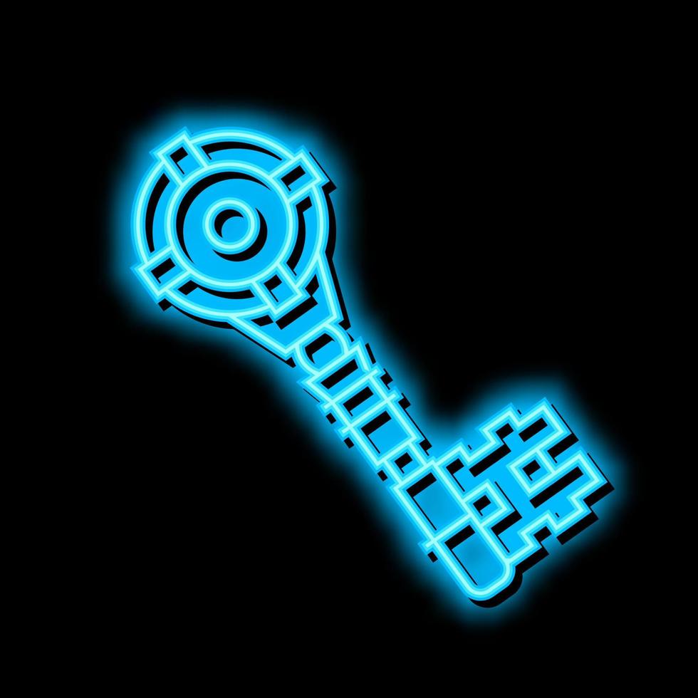 ancient key neon glow icon illustration vector