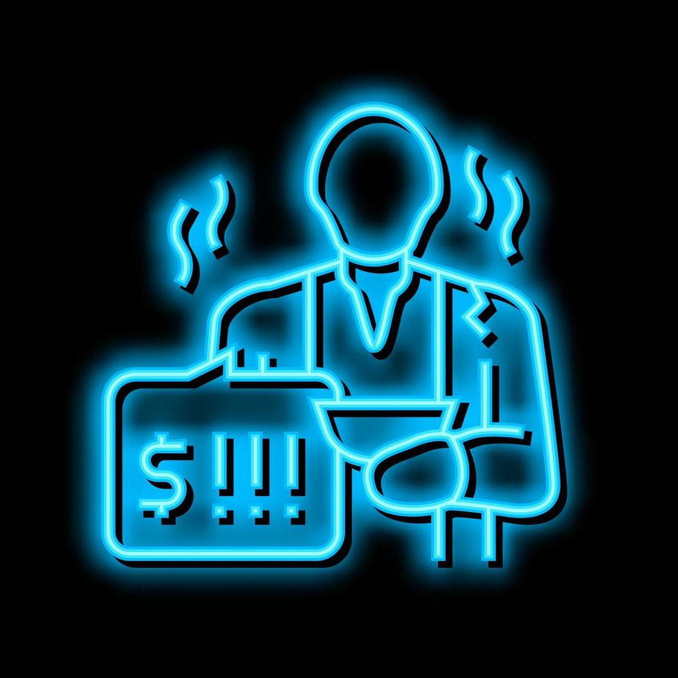 poverty social problem neon glow icon illustration vector