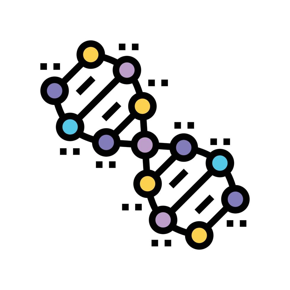 genetic molecular structure color icon vector illustration
