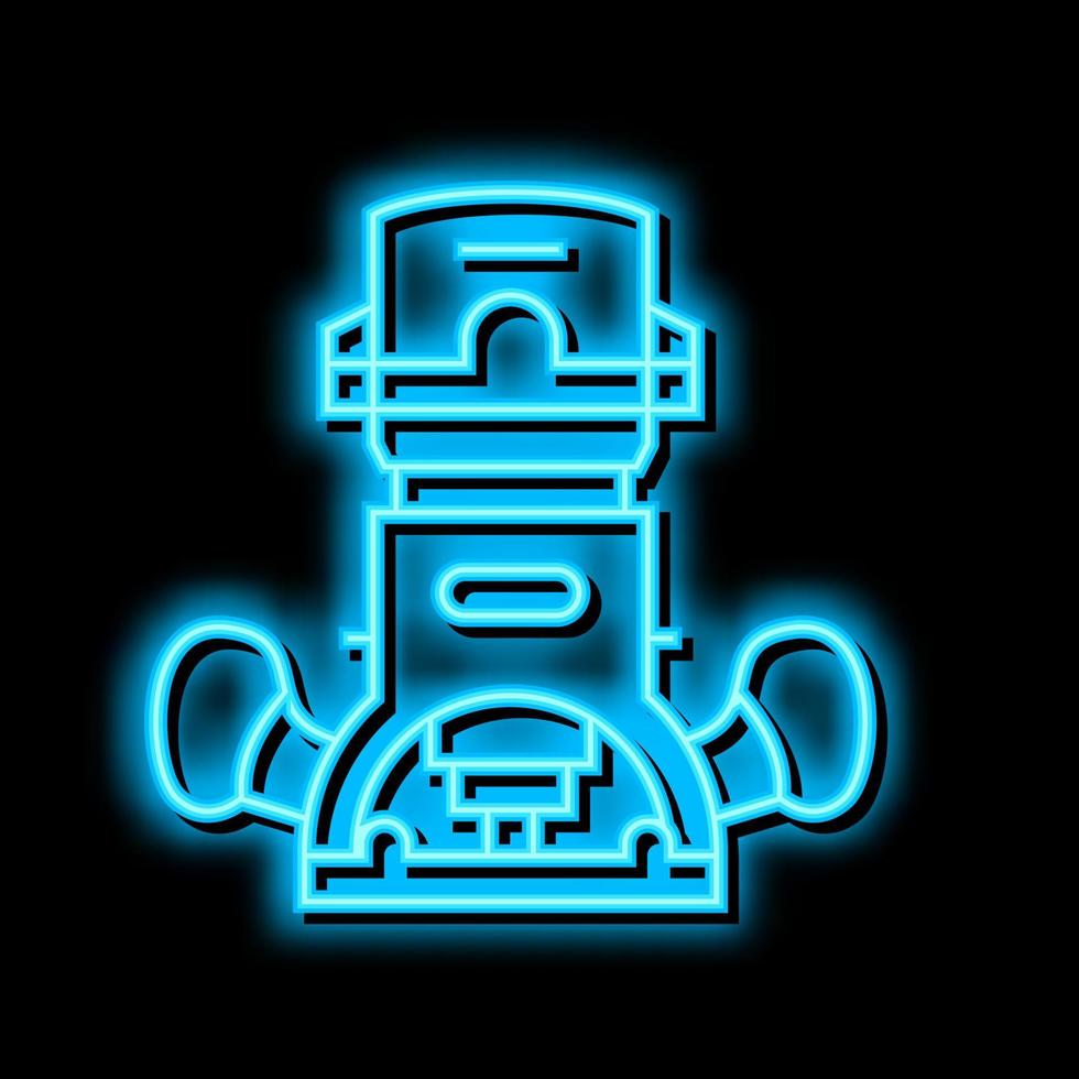 wood router tool neon glow icon illustration vector