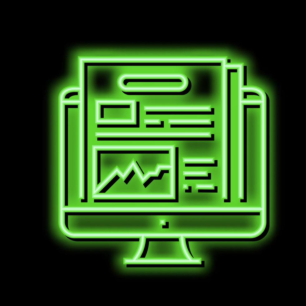 online financial audit neon glow icon illustration vector