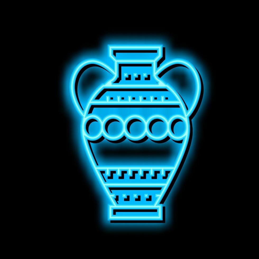 amphora ancient rome neon glow icon illustration vector
