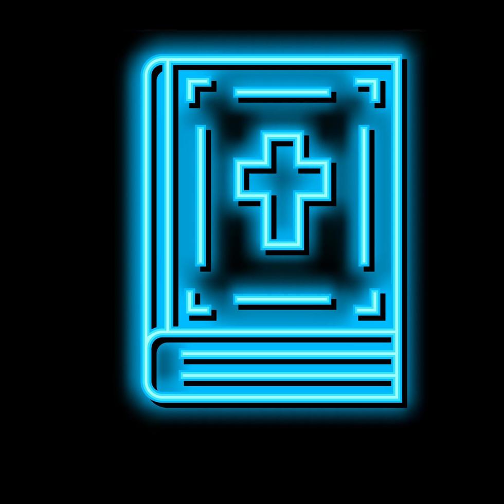 bible christianity book neon glow icon illustration vector