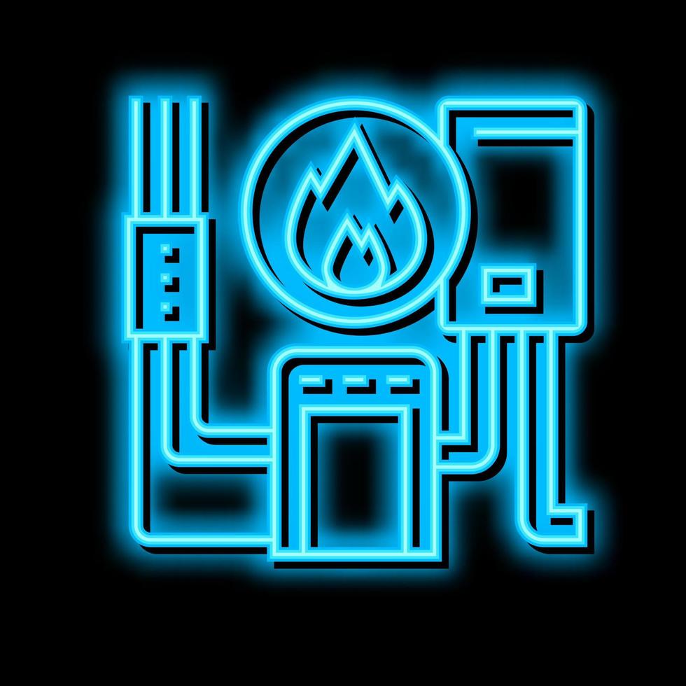 heating system neon glow icon illustration vector