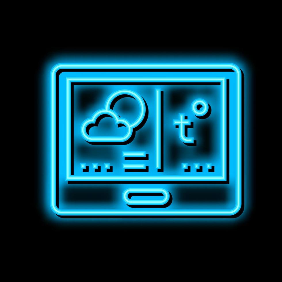 thermostat conditioning system neon glow icon illustration vector