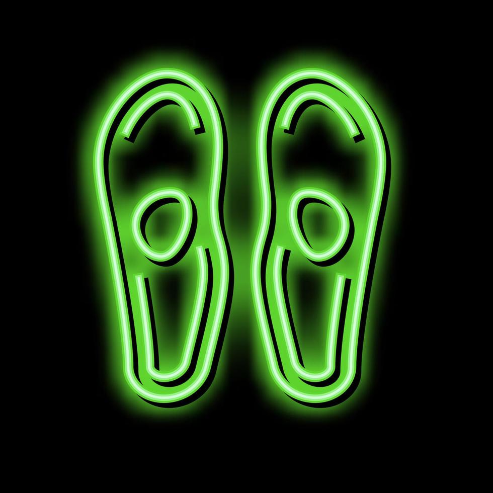 insoles for treatment flat feet neon glow icon illustration vector