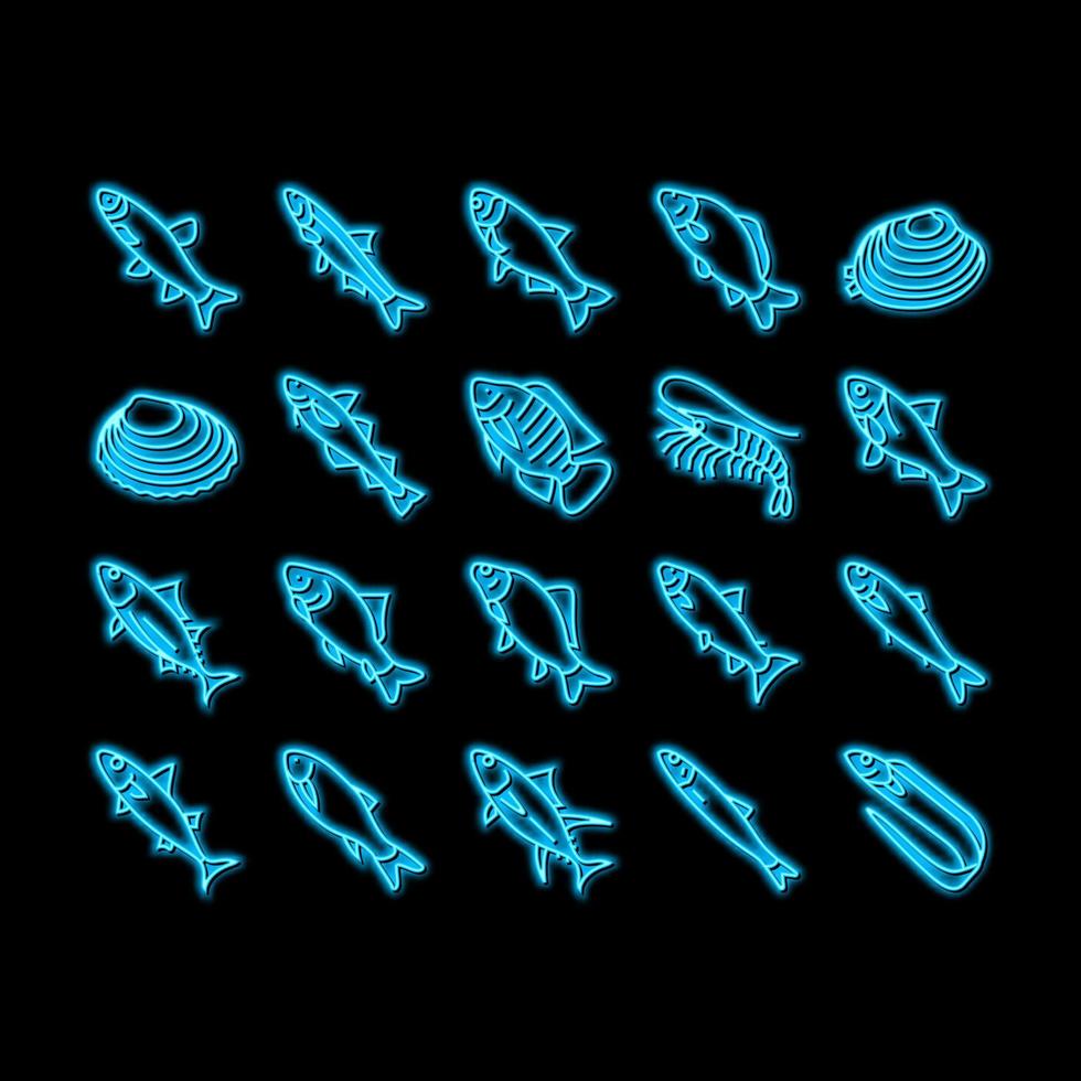 Commercial Fishing Aquaculture neon glow icon illustration vector