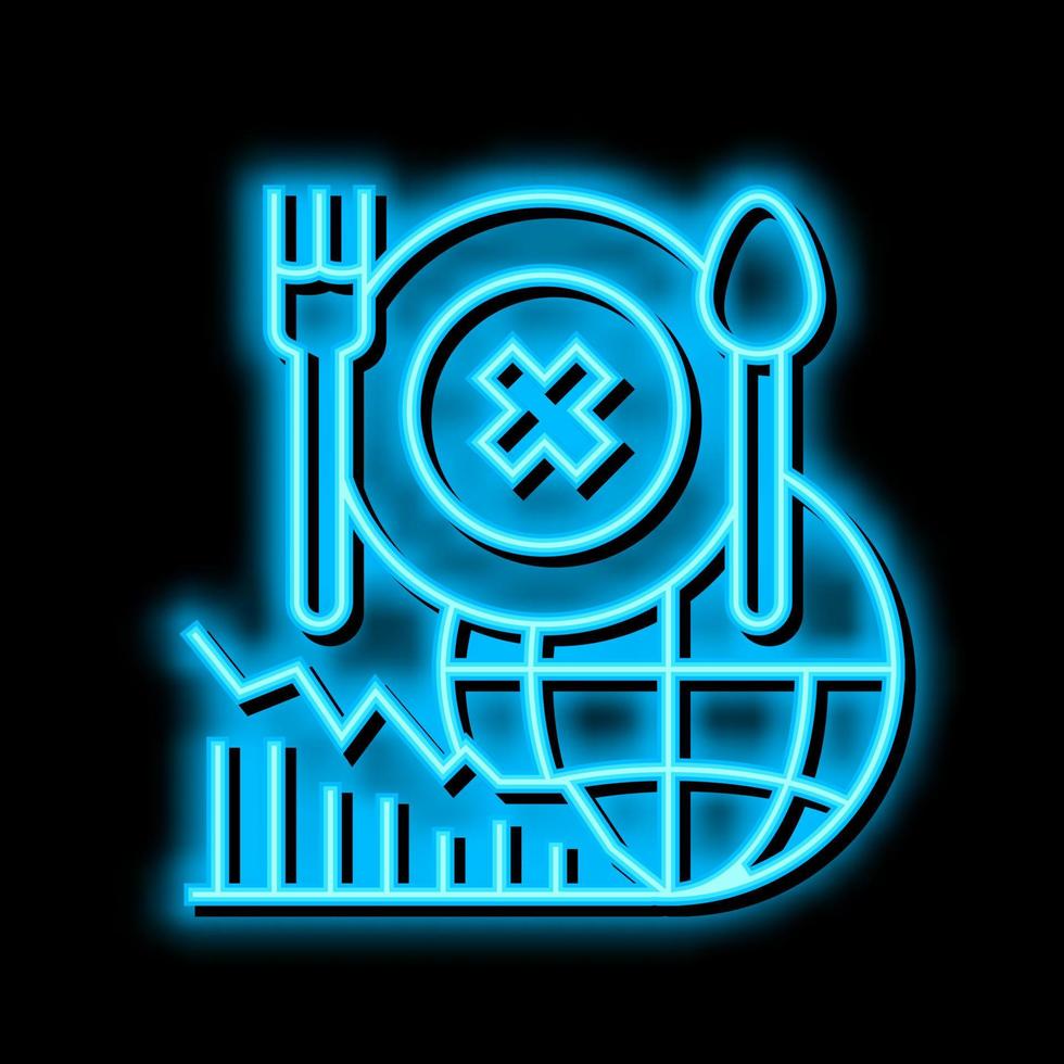 food social problem neon glow icon illustration vector