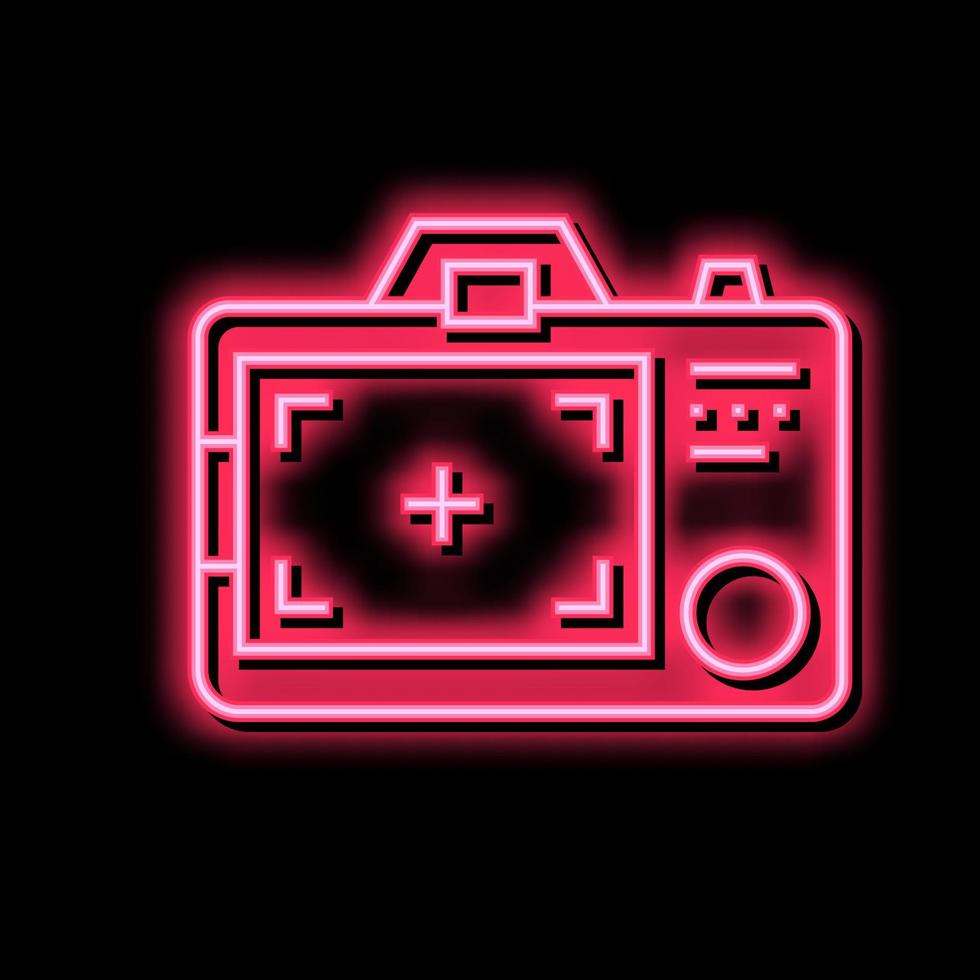 screen photo camera gadget neon glow icon illustration vector
