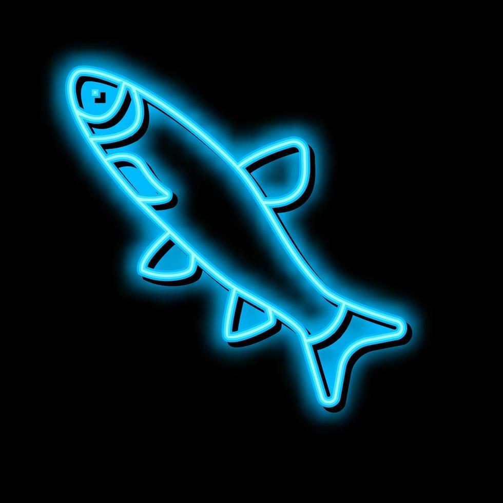 grass carp neon glow icon illustration vector
