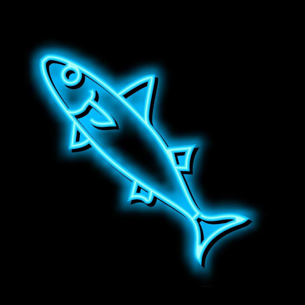 chub mackerel neon glow icon illustration vector