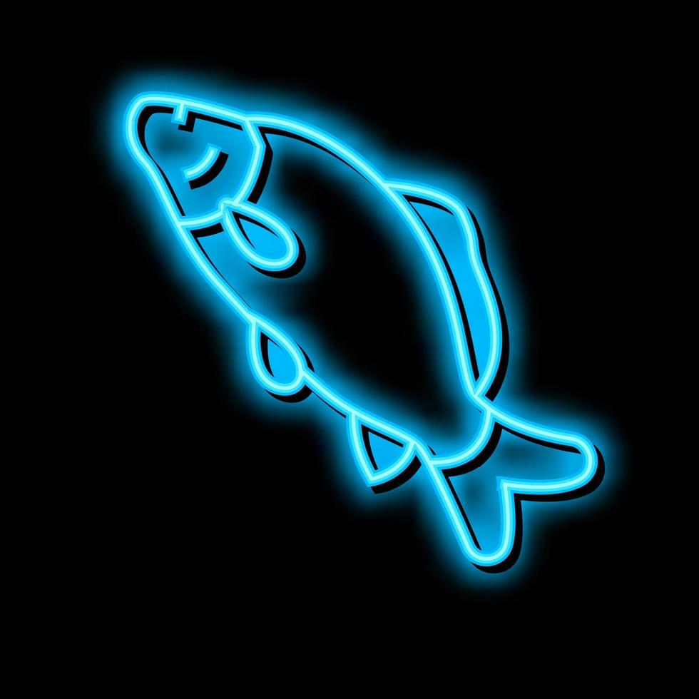 common carp neon glow icon illustration vector