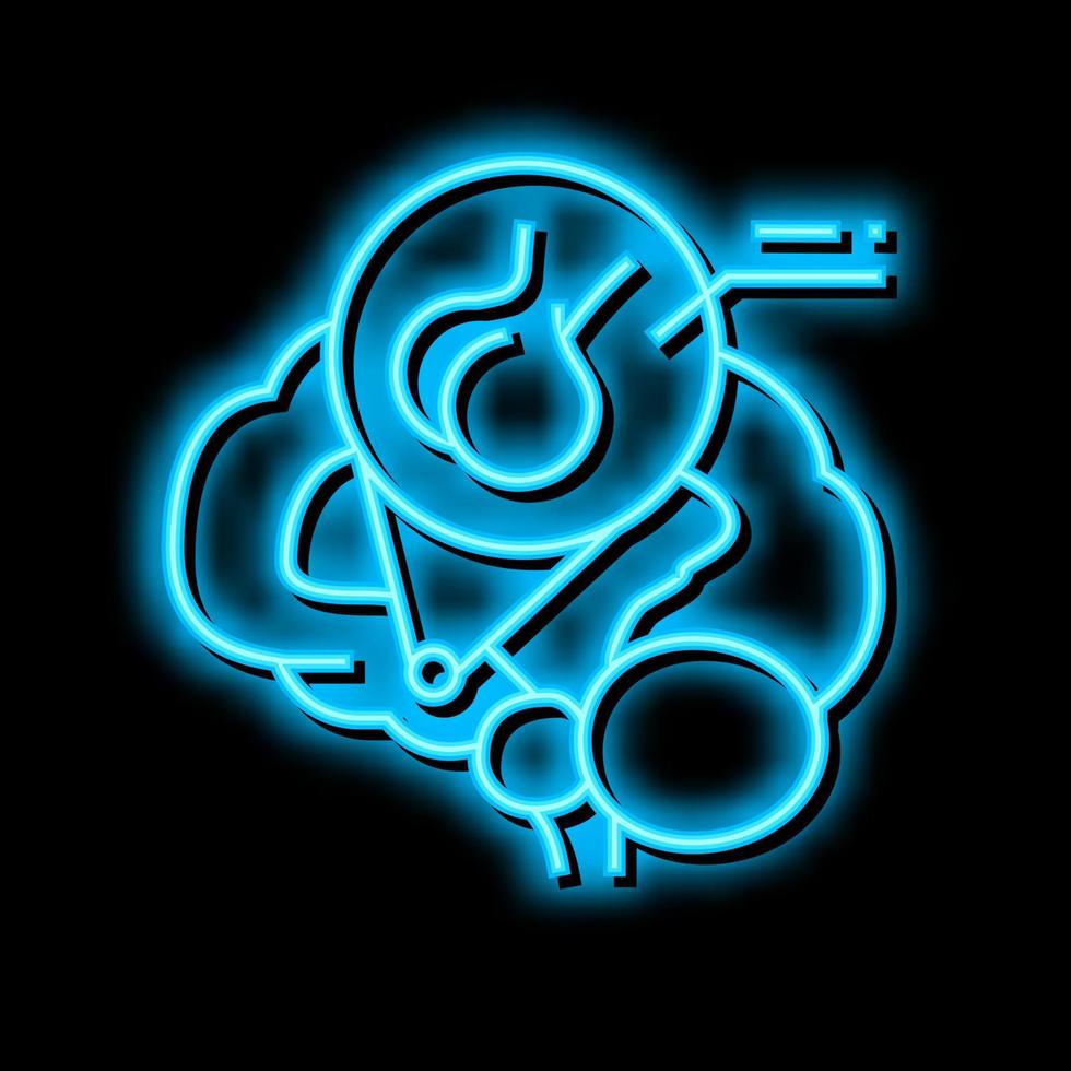 pituitary gland endocrinology neon glow icon illustration vector