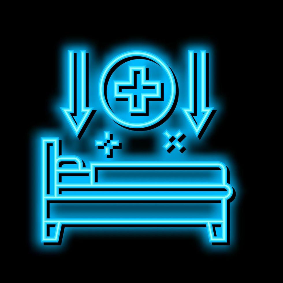 bed rest hepatitis neon glow icon illustration vector