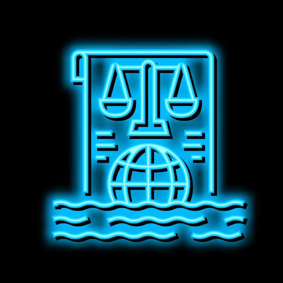 ocean and law of sea social problem neon glow icon illustration vector