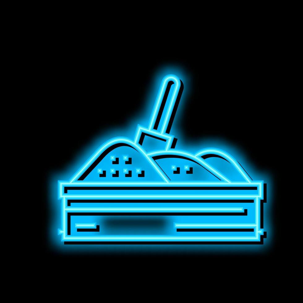 sandbox kindergarten neon glow icon illustration vector