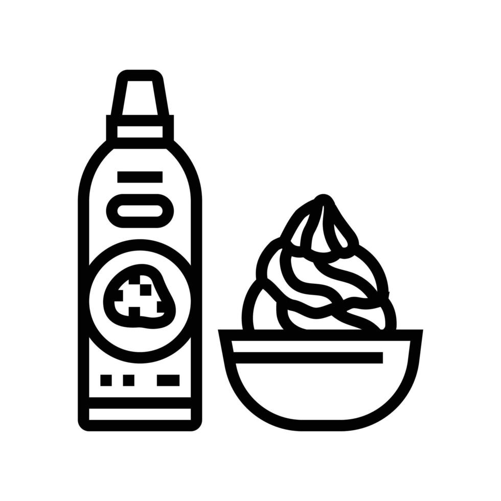 whipped cream milk product line icon vector illustration