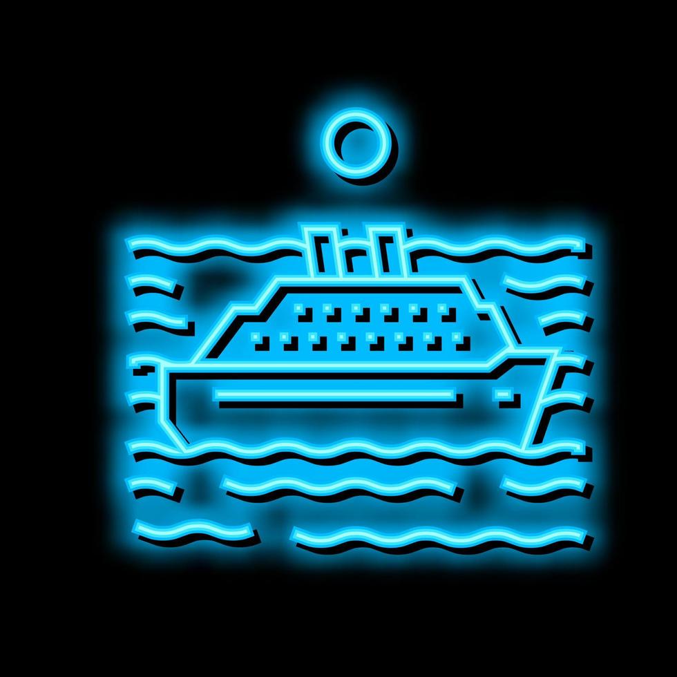 open ocean neon glow icon illustration vector