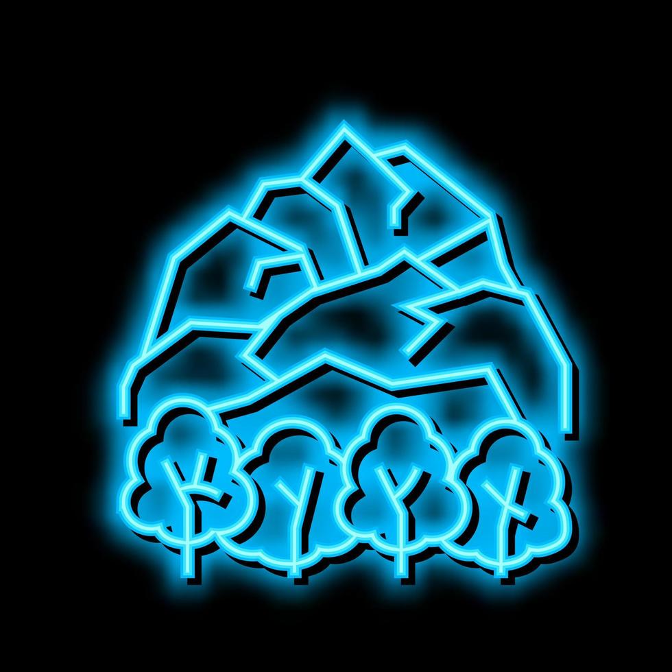 tundra landscape neon glow icon illustration vector