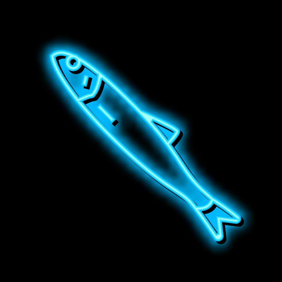 japanese anchovy neon glow icon illustration vector