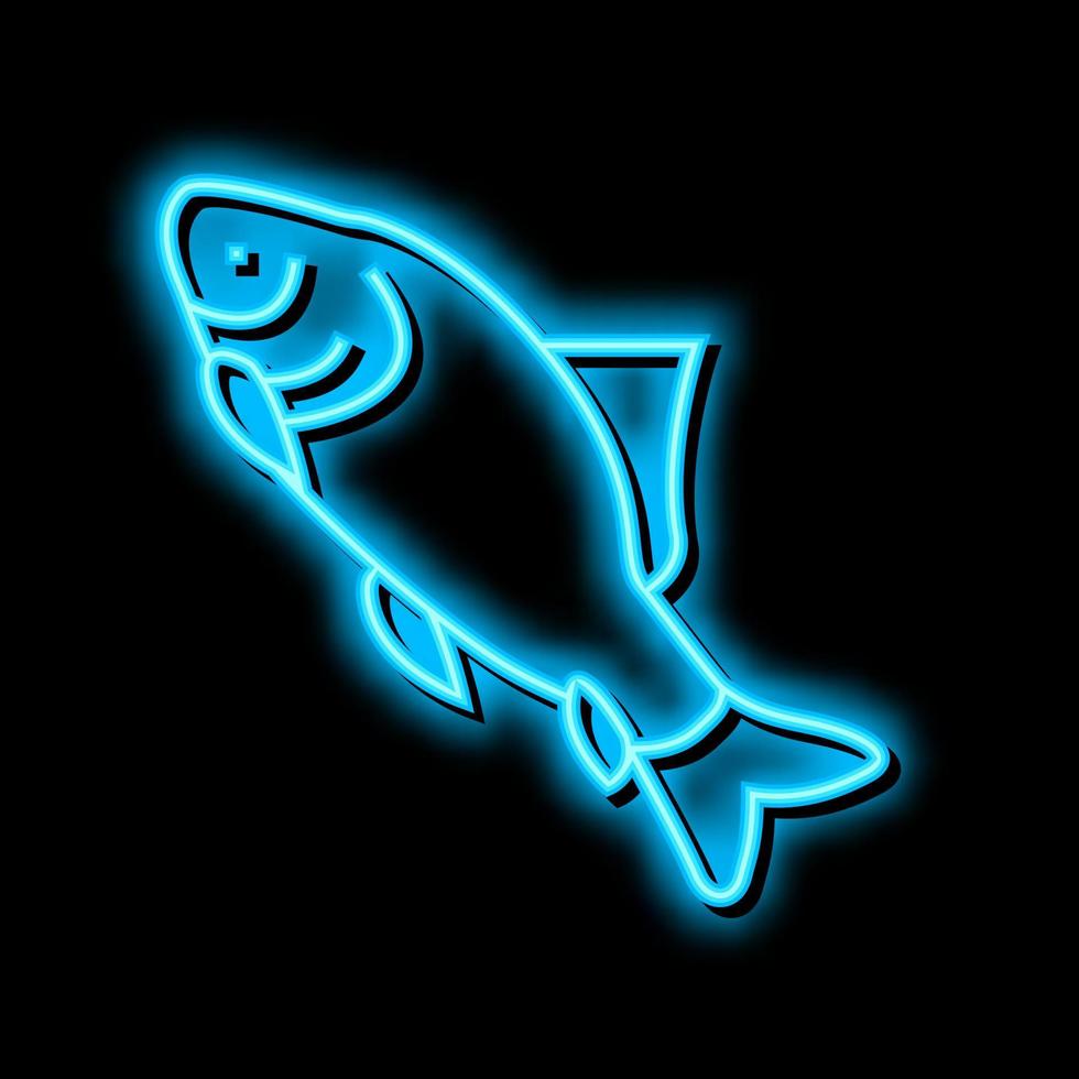 catla catla fish neon glow icon illustration vector