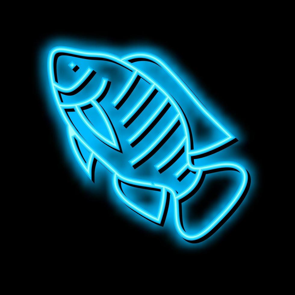 nile tilapia neon glow icon illustration vector