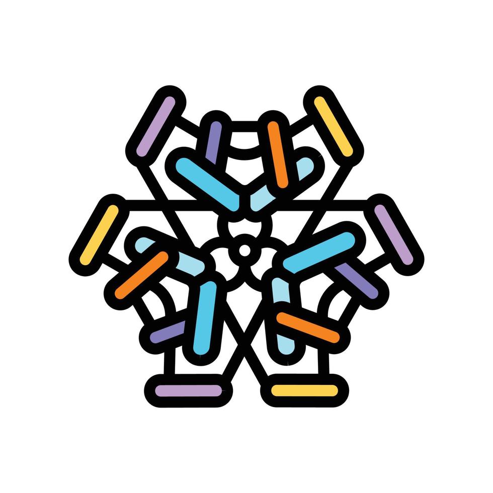 laboratory molecular structure color icon vector illustration