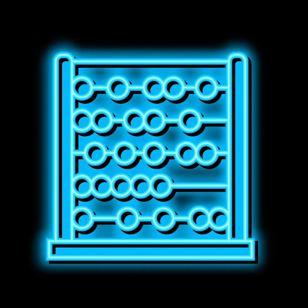 abacus kindergarten neon glow icon illustration vector