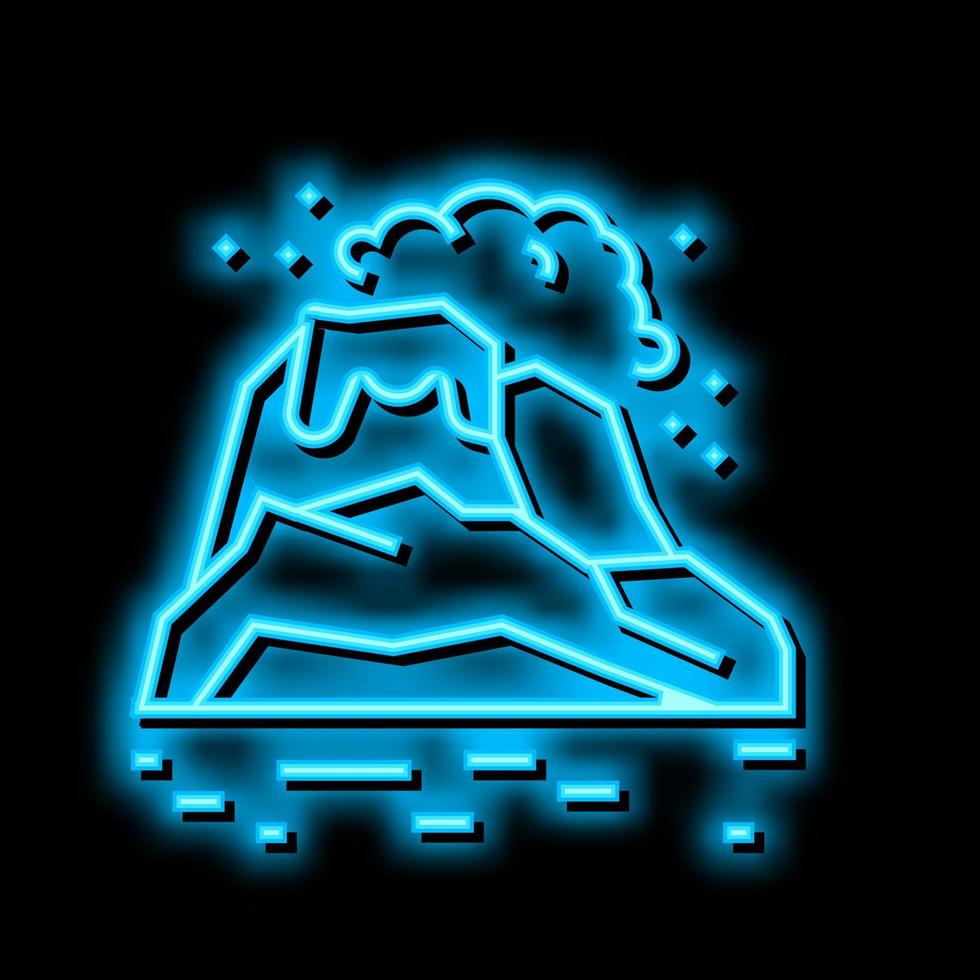 volcanic earth neon glow icon illustration vector