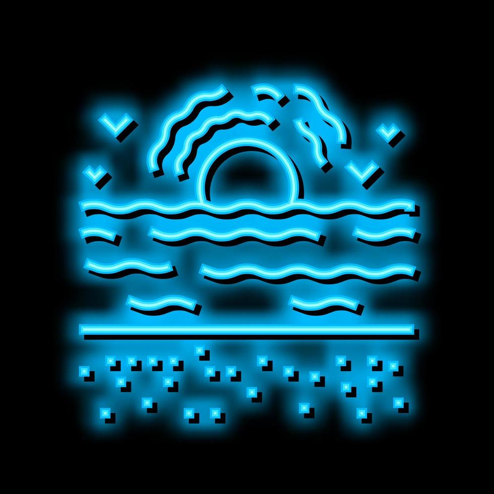 sea beach neon glow icon illustration vector