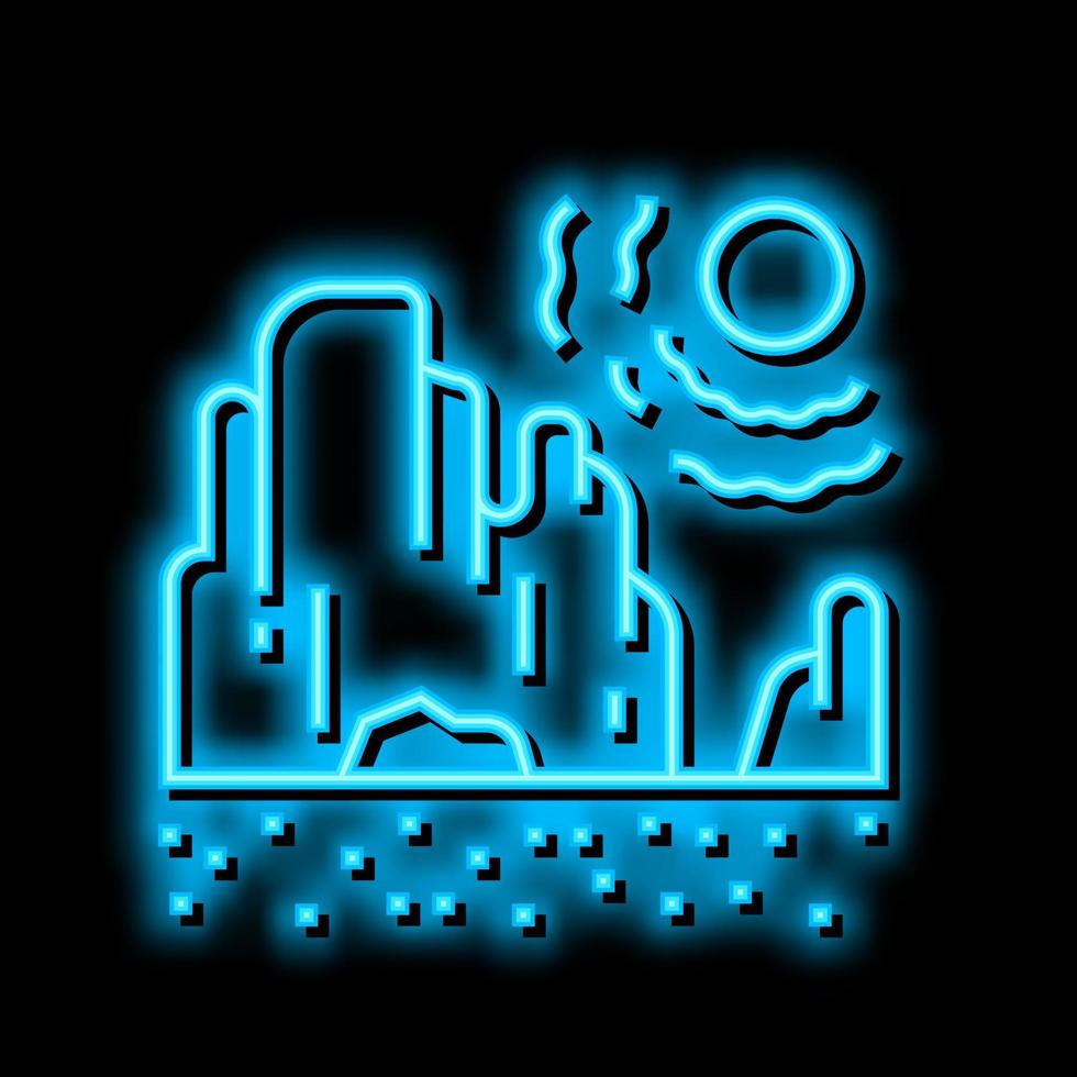 drought land neon glow icon illustration vector