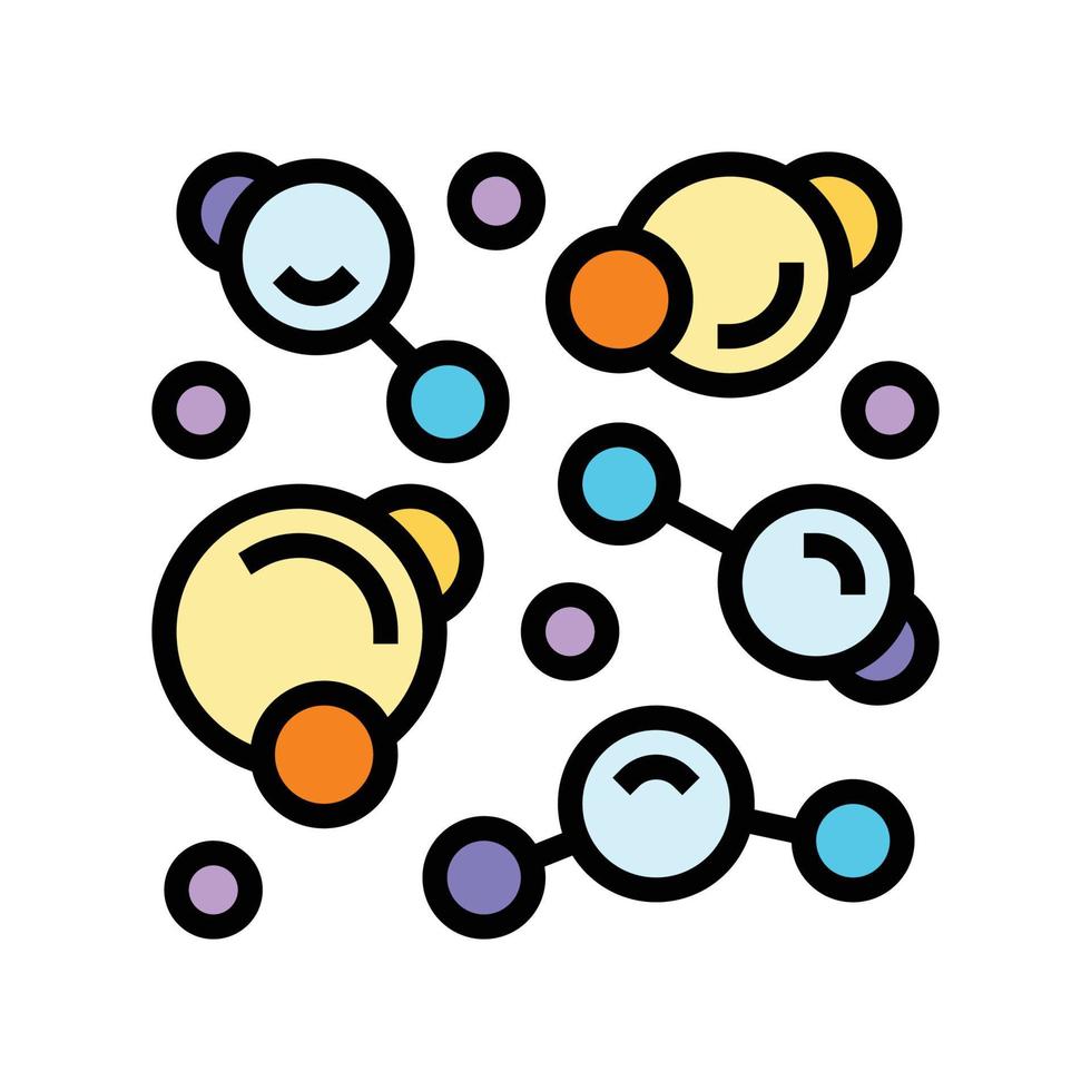 element molecular structure color icon vector illustration