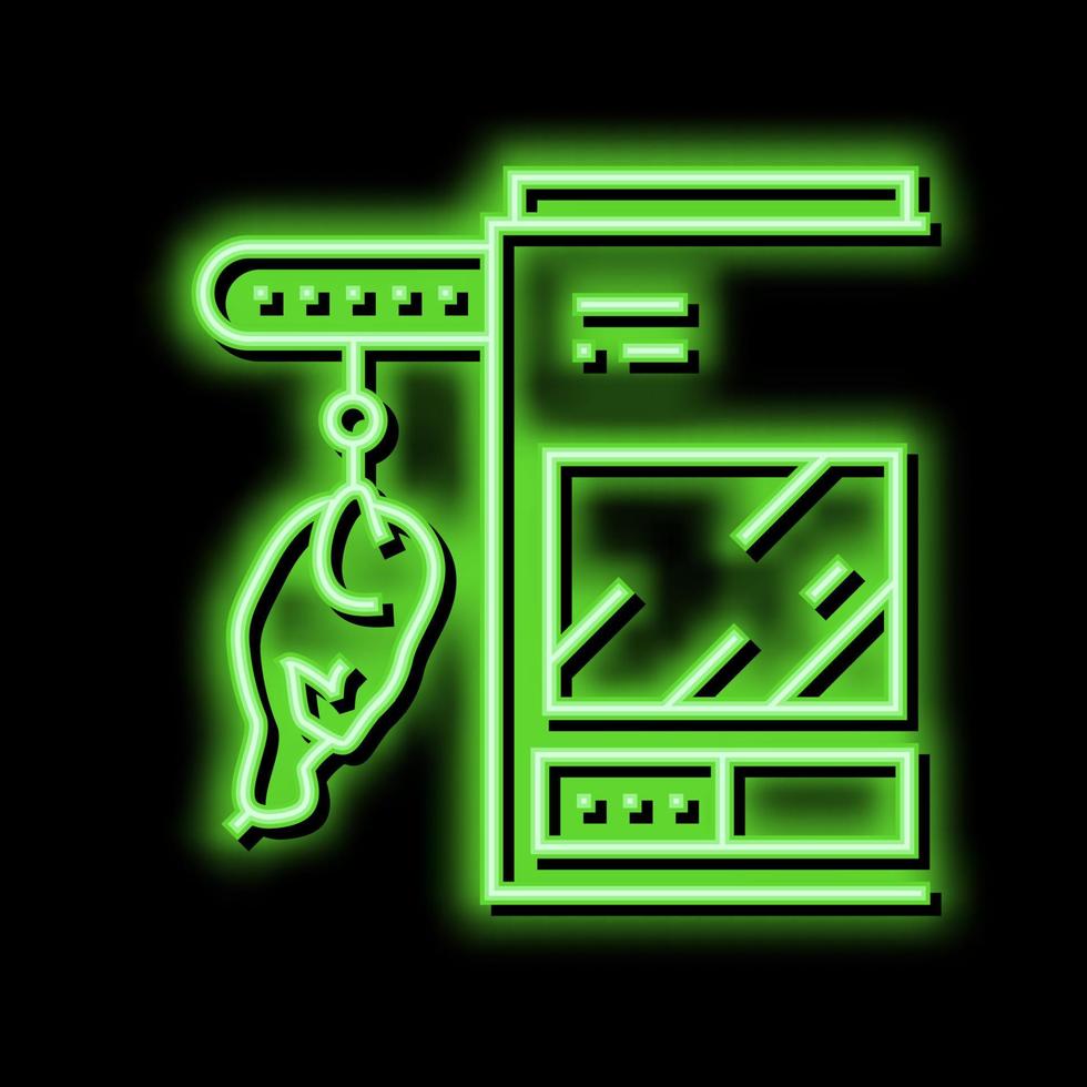 conveyor machine chicken factory neon glow icon illustration vector