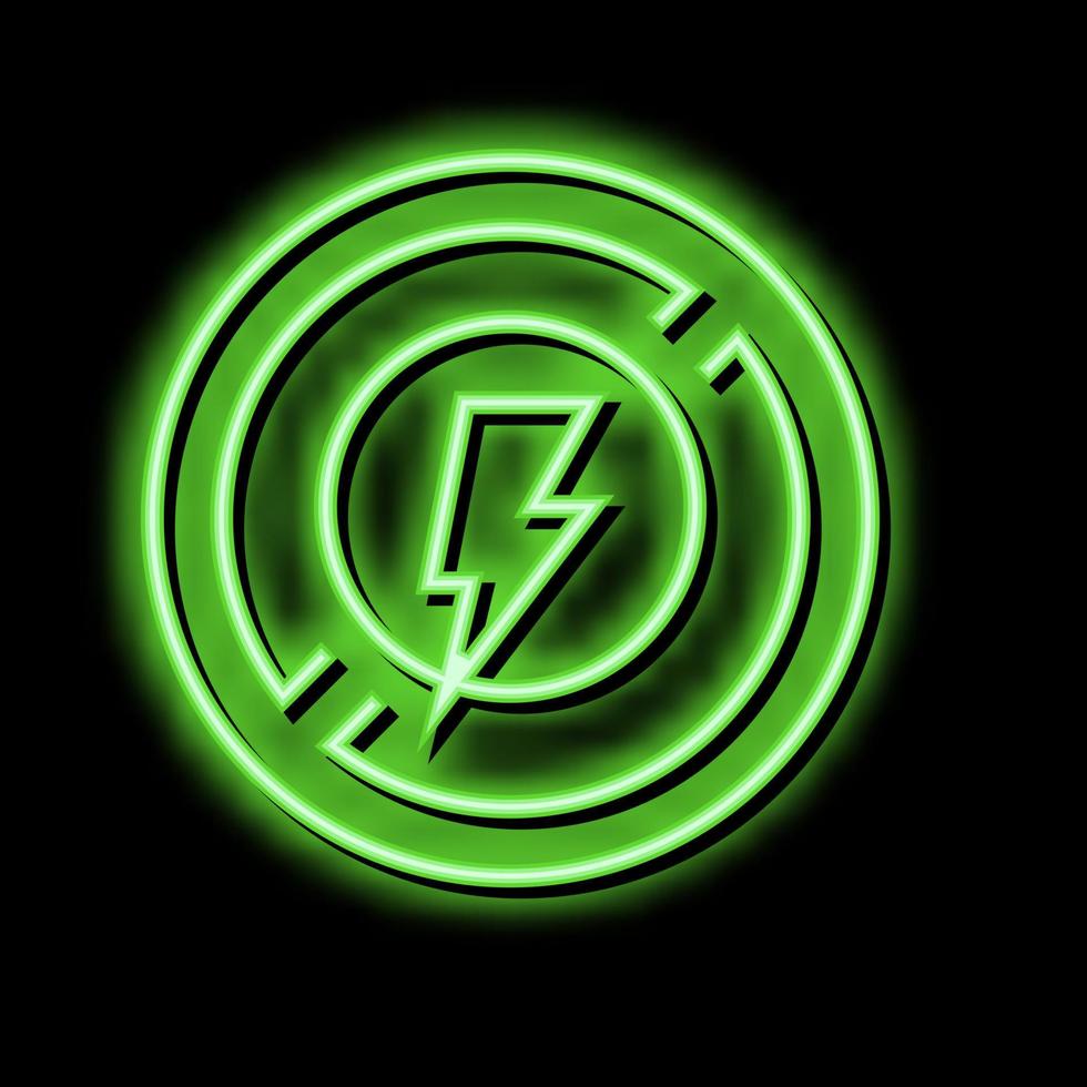 lightning prohibition sign neon glow icon illustration vector