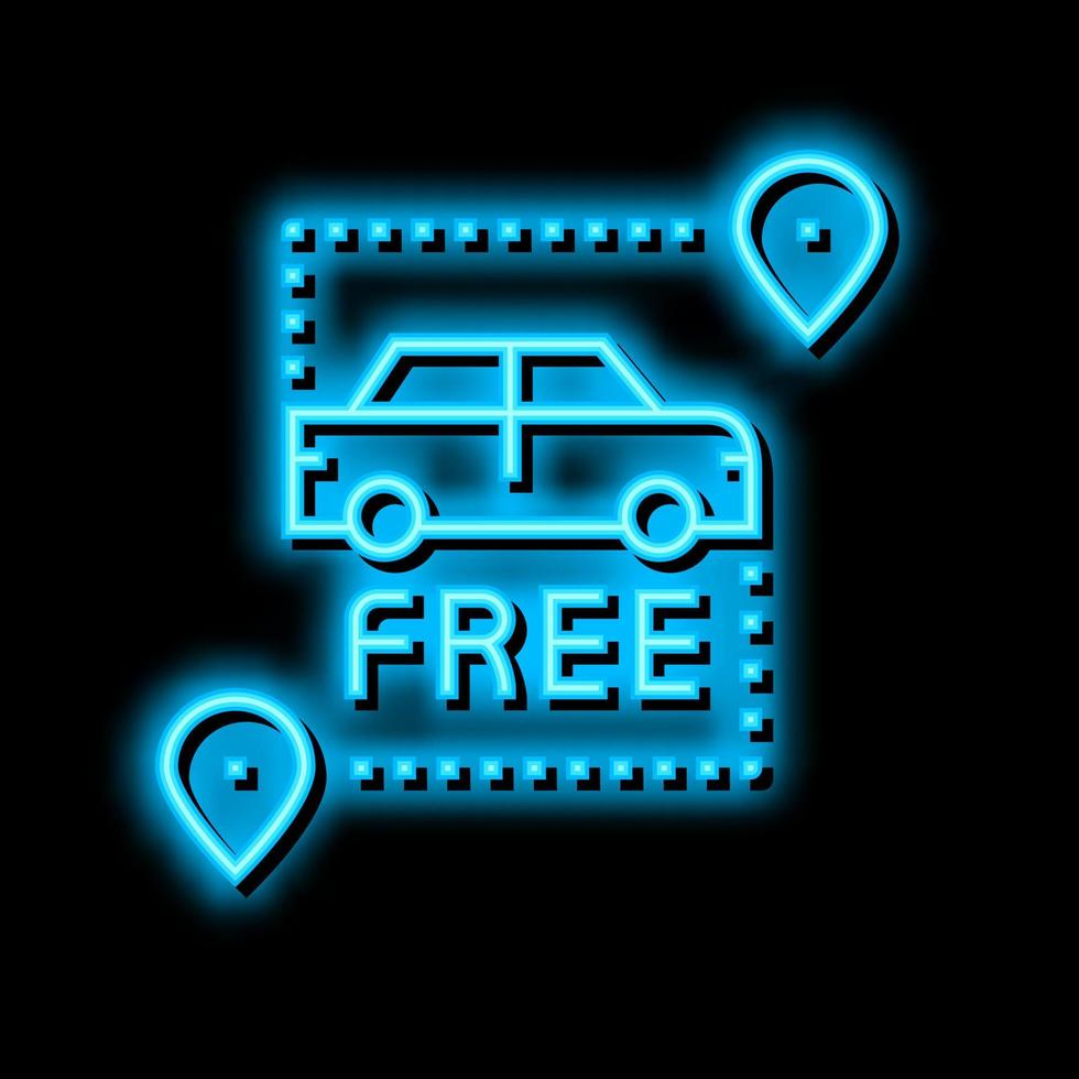 free pick up and drop off neon glow icon illustration vector