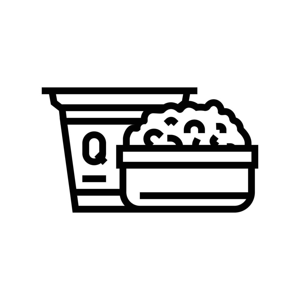 quark milk product dairy line icon vector illustration