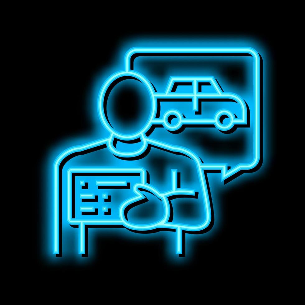 getting drivers license neon glow icon illustration vector