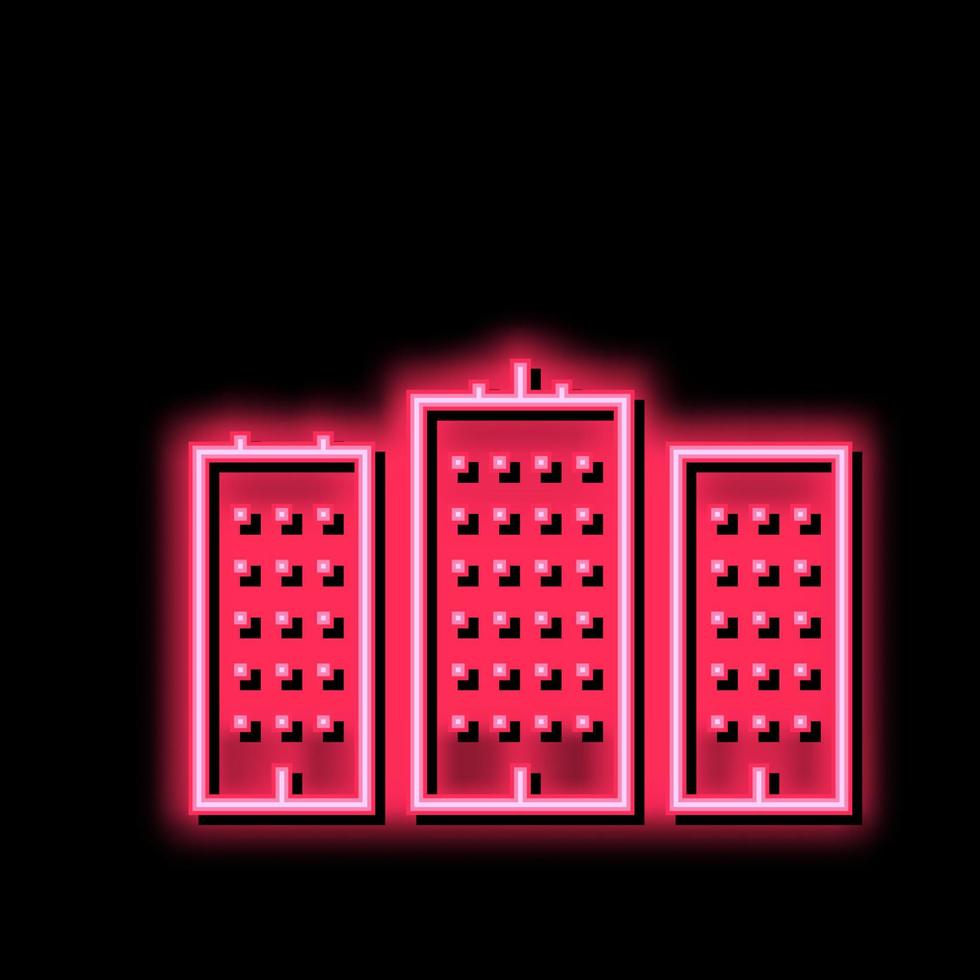 city high buildings neon glow icon illustration vector
