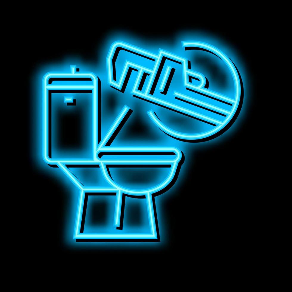 toilet repair neon glow icon illustration vector