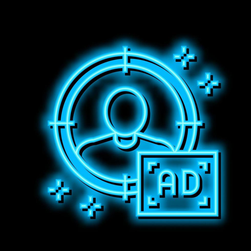 sharp targeting neon glow icon illustration vector