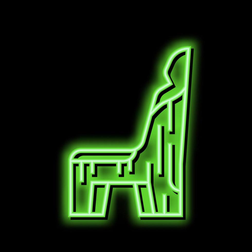 wooden handmade chair neon glow icon illustration vector