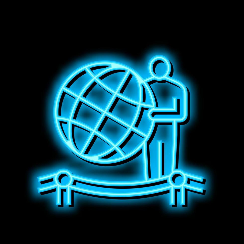globe planet earth neon glow icon illustration vector
